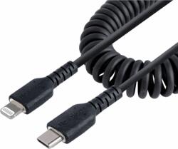 StarTech Spirál USB-C apa - Lightning apa 2.0 Adat és töltő kábel - Fekete (0.5m) (RUSB2CLT50CMBC)