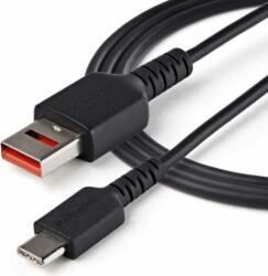 StarTech Secure USB-A apa - USB-C apa 2.0 Töltőkábel - Fekete (1m) (USBSCHAC1M)