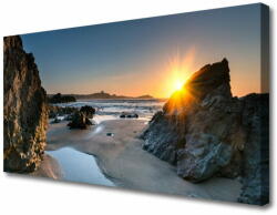 tulup. hu Vászonkép Rock Beach Sun Landscape 100x50 cm