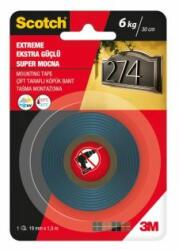 3M Bandă adezivă, față-verso, extra puternică, pentru exterior, 19 mm x 1, 5 m, 3M SCOTCH "Extreme Exterior