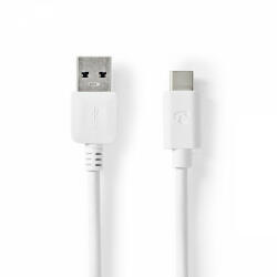 Nedis USB kábel | USB 3.2 Gen 1 | USB-A Dugasz | USB-C Dugasz | 60 W | 5 Gbps | Nikkelezett | 2.00 m | Kerek | PVC | Fehér | Doboz (CCGW61600WT20)