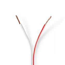 Nedis Hangszóró kábel | 2x 1.50 mm2 | CCA | 100.0 m | Kerek | PVC | Fehér | Zsugor csomagolás (CAGW1500WT1000)