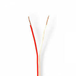 Nedis Hangszóró kábel | 2x 0.75 mm2 | Réz | 15.0 m | Kerek | PVC | Átlátszó | Tekercsben (CABR0750TR150)