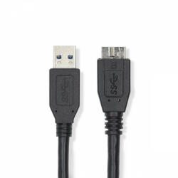 Nedis USB kábel | USB 3.2 Gen 1 | USB-A Dugasz | USB Micro-B Dugasz | 5 Gbps | Nikkelezett | 0.50 m | Kerek | PVC | Fekete | Label (CCGL61500BK05)