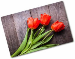  Wallmuralia. hu Üveg vágódeszka Piros tulipánok 80x52 cm