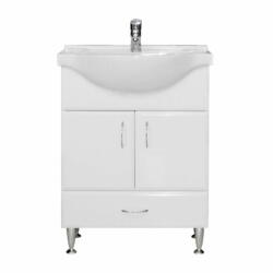 Leziter Bianca Plus 65 alsó szekrény mosdóval, magasfényű fehér színben