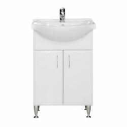 Leziter Bianca Plus 55 alsó szekrény mosdóval, magasfényű fehér színben