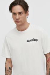 Superdry pamut póló bézs, férfi, nyomott mintás - bézs L - answear - 9 990 Ft