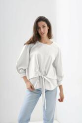 SHOPIKA Camasa alba din poplin de bumbac cu funda in fata Talie unica