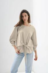 SHOPIKA Camasa bej din poplin de bumbac cu funda in fata Talie unica
