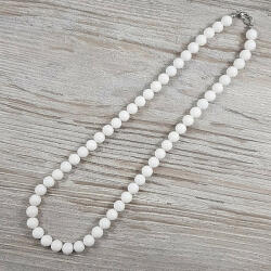  Shell Pearl, fehér, matt, golyós, 8 mm, 45 cm-es nyaklánc (gs45mg8f)