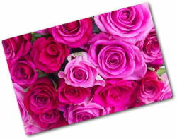  Wallmuralia. hu Üveg vágódeszka Egy csokor rózsaszín rózsa 80x52 cm