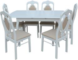 Set Masa RH7211 extensibila 120/150x80x76 cm, cu 6 scaune RH561C , white