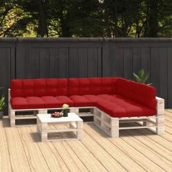 vidaXL Perne canapea din paleți, 7 buc, roșu (314594) - comfy