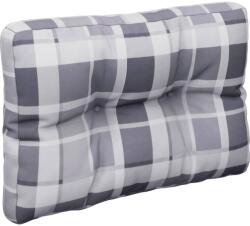 vidaXL Pernă canapea din paleți, gri carouri, 50 x 40 x 12 cm (314437)
