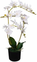 vidaXL Plantă artificială orhidee cu ghiveci, 65 cm, alb (244423)