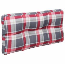 vidaXL Pernă pentru canapea din paleți, roșu, 80x40x12cm, model carouri (314471)