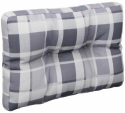 vidaXL Pernă pentru canapea din paleți, gri carouri, 60 x 40 x 12 cm (314447)