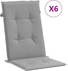 vidaXL Perne scaun de grădină, 6 buc. , gri, 120 x 50 x 4 cm (314105)