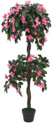 vidaXL Plantă artificială Rododendron cu ghiveci, 155 cm, verde și roz (245951)