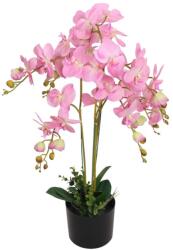 vidaXL Plantă artificială orhidee cu ghiveci, 75 cm, roz (244426)