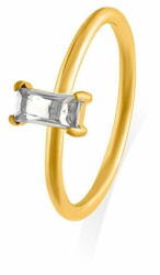 Troli Bájos aranyozott gyűrű átlátszó cirkónium kővel (Kerület 57 mm)