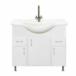 Leziter Bianca Plus 85 alsó szekrény mosdóval, magasfényű fehér színben