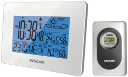 Sencor SWS 51W hőmérő ébresztőórával, naptár, ébresztés, elemes (3xAA), fehér