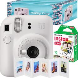 Fujifilm Instax Mini 12 Clay White 10 + frame + Happy Days