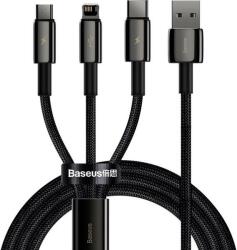 Baseus Cablu de date Baseus CAMLTWJ-01, USB - Lightning / MicroUSB / USB Type-C, 1.5 m, 3.5A, Negru