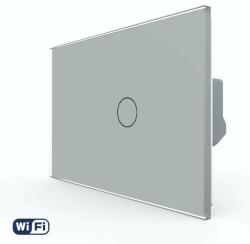 Livolo Intrerupator Simplu Wi-Fi cu Touch LIVOLO din Sticla, Standard Italian - Serie Noua (Gri) (VL-FC1NY-2G-3I)