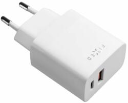 FIXED USB-C/USB Travel Charger 20W, white (FIXC20N-CU-WH)