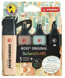 STABILO Highlighter, 2-5 mm, STABILO "BOSS original NatureColors", 4 culori diferite (70/4-2-5)