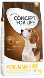 Concept for Life Concept for Life Preț special! 2 x 12 / 4 kg hrană uscată câini - Medium Sensitive