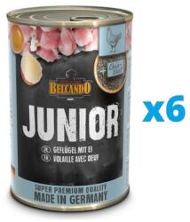 BELCANDO Super Premium Junior Baromfi, tojás 6x400 g nedves kölyökeledel