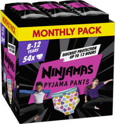 Pampers Pantaloni de pijama Ninjamas Hearts, 54 buc, 8 ani, 27kg-43kg (AGS8006540630587)