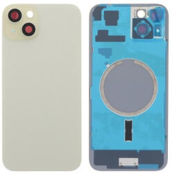Apple iPhone 15 Plus akkufedél (hátlap) kamera lencsével, burkolattal, mágneses gyűrűvel, sárga OEM