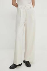 Answear Lab pantaloni femei, culoarea bej, drept, high waist BBYH-SPD02T_01X