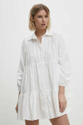 ANSWEAR rochie din bumbac culoarea alb, mini, evazati BBYH-SUD0B8_00X