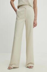 Answear Lab pantaloni femei, culoarea bej, drept, high waist BBYH-SPD031_01X