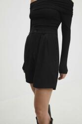 Answear Lab pantaloni scurti femei, culoarea negru, neted, high waist BBYH-SZD01G_99X