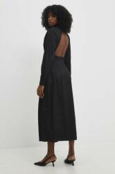 ANSWEAR rochie din bumbac culoarea negru, maxi, evazati BBYH-SUD0A2_99X