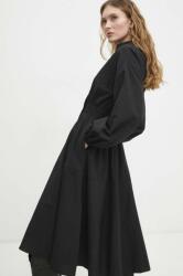 ANSWEAR rochie culoarea negru, midi, evazati BBYH-SUD07O_99X