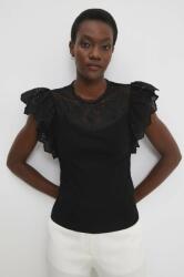ANSWEAR bluza femei, culoarea negru, neted BBYH-BDD05M_99X