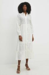 ANSWEAR rochie din bumbac culoarea alb, maxi, evazati BBYH-SUD08R_00X