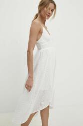 ANSWEAR rochie din bumbac culoarea alb, midi, drept BBYH-SUD0BL_00X