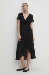 ANSWEAR rochie din bumbac culoarea negru, midi, evazati BBYH-SUD0AI_99X