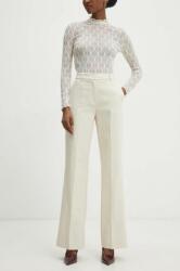 Answear Lab pantaloni femei, culoarea bej, drept, high waist BBYH-SPD024_01X