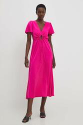 ANSWEAR rochie culoarea roz, midi, evazati BBYH-SSD02R_43X