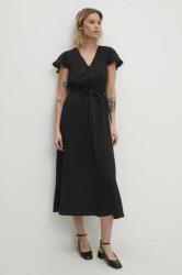 ANSWEAR rochie culoarea negru, midi, evazati BBYH-SSD026_99X